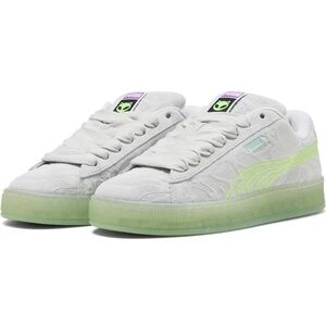PUMA Suede XL ALIEN Gray and Neon Green Sneakers